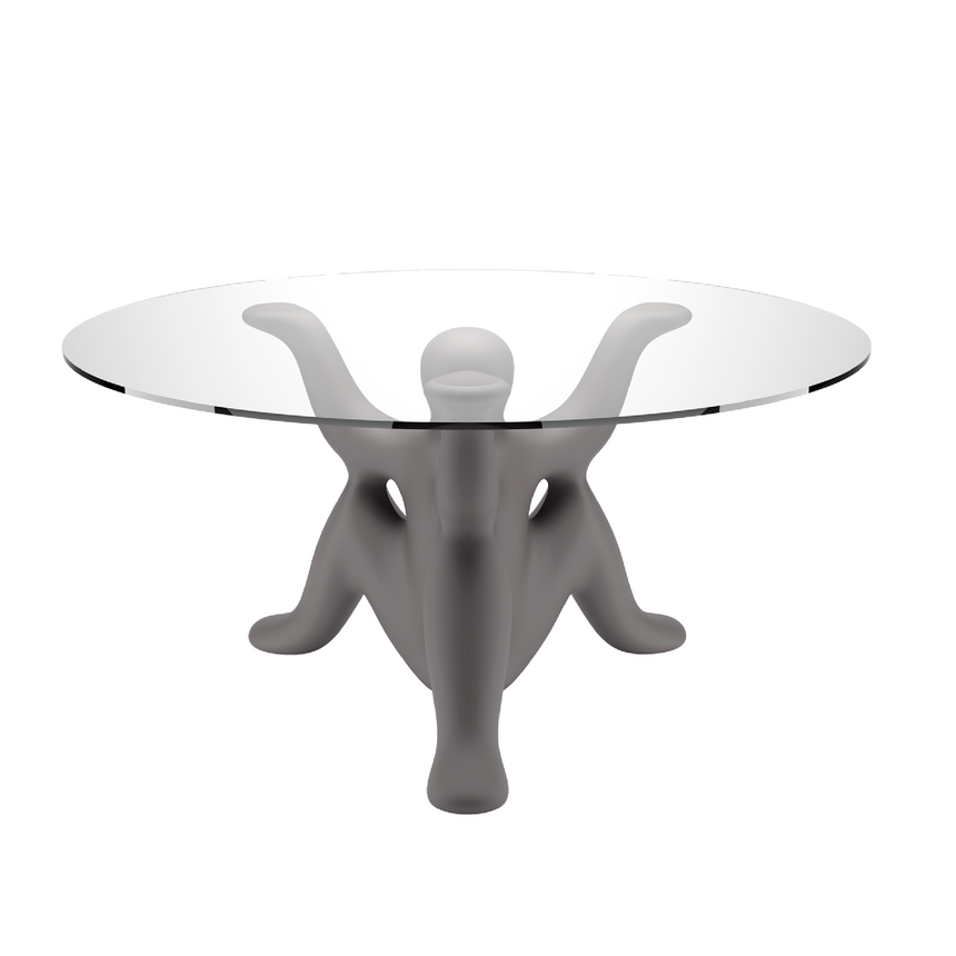 Sculptural Glass-Top Table | Qeeboo Helpyourself | Italianfurniture.com