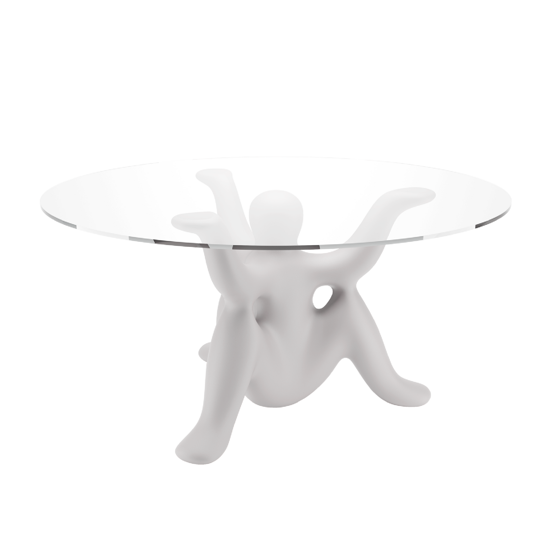 Sculptural Glass-Top Table | Qeeboo Helpyourself | Italianfurniture.com