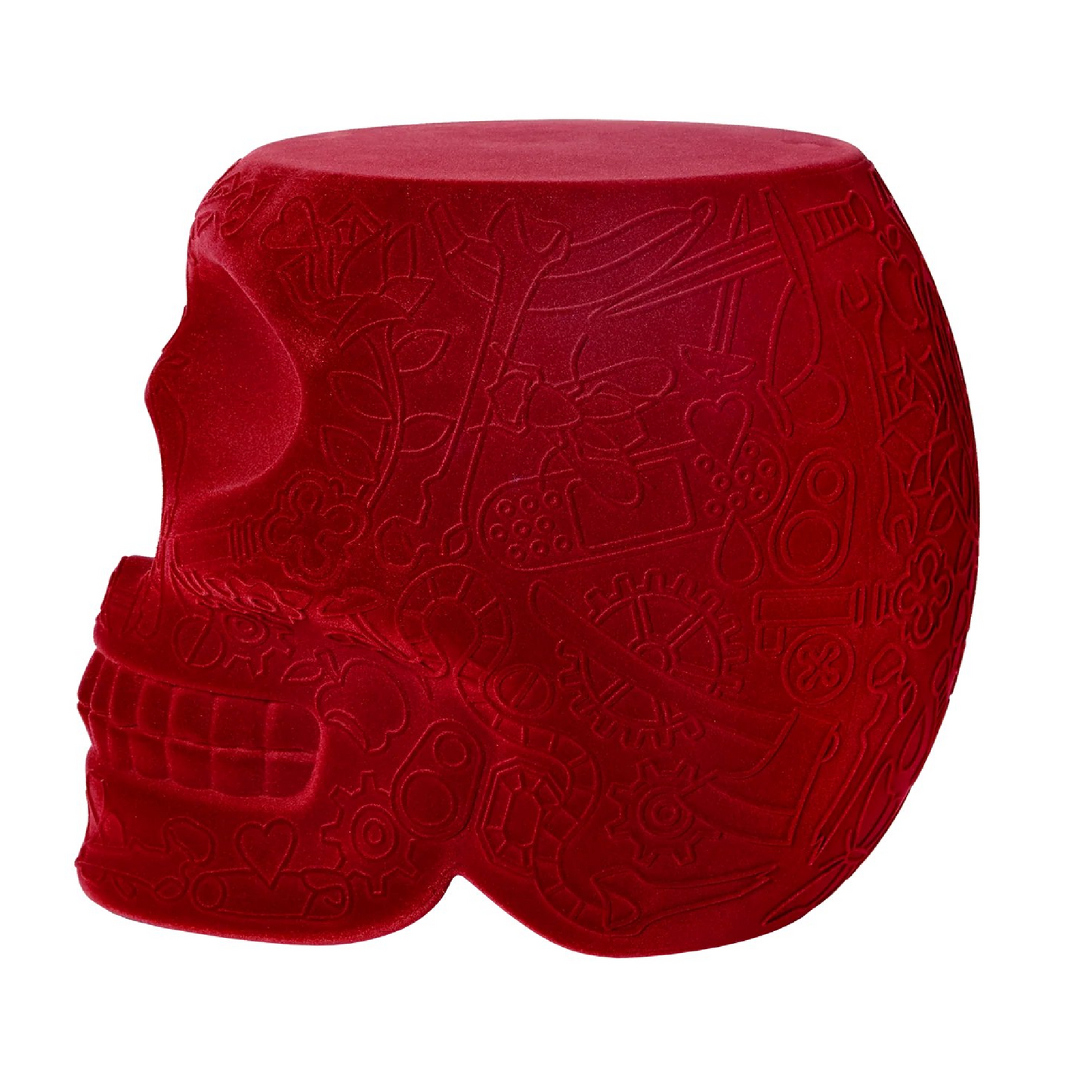 Velvet Skull Stool Side Table | Qeeboo Mexico | Italianfurniture.com