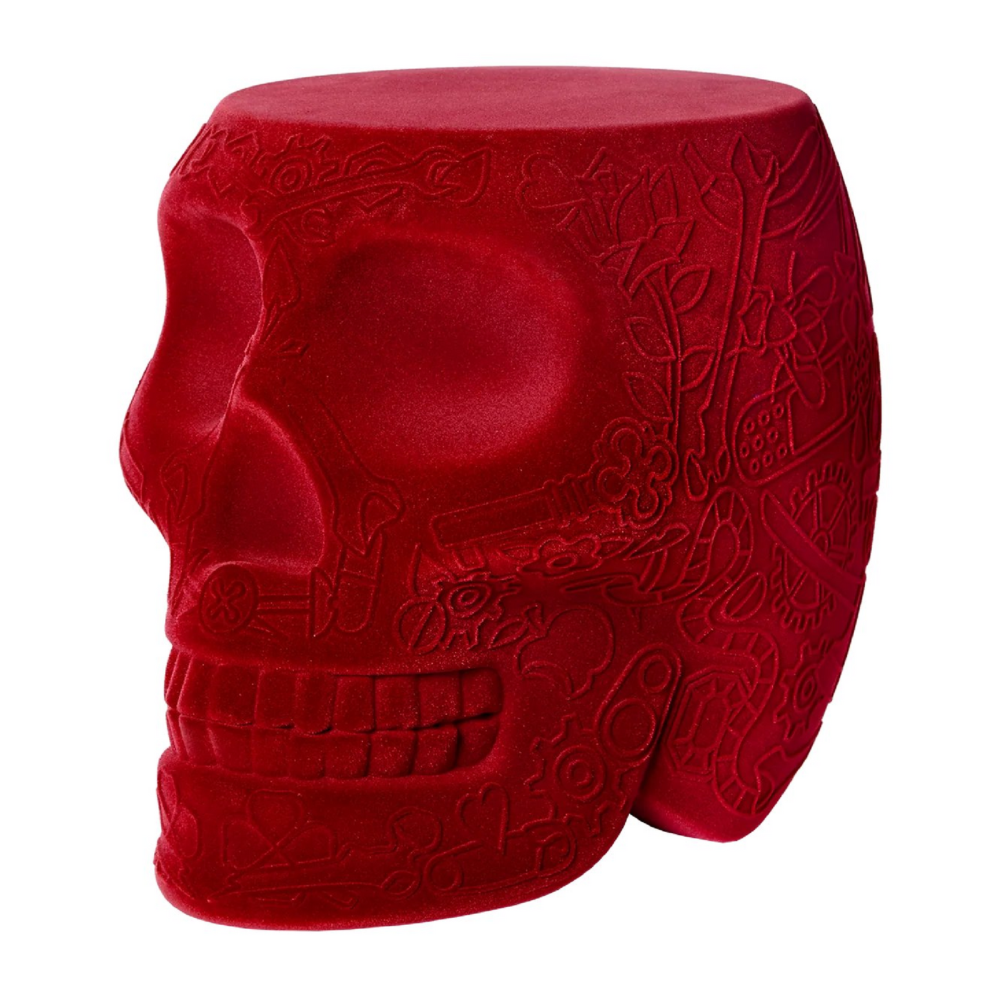 Velvet Skull Stool Side Table | Qeeboo Mexico | Italianfurniture.com