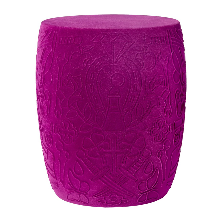 Velvet Skull Stool Side Table | Qeeboo Mexico | Italianfurniture.com