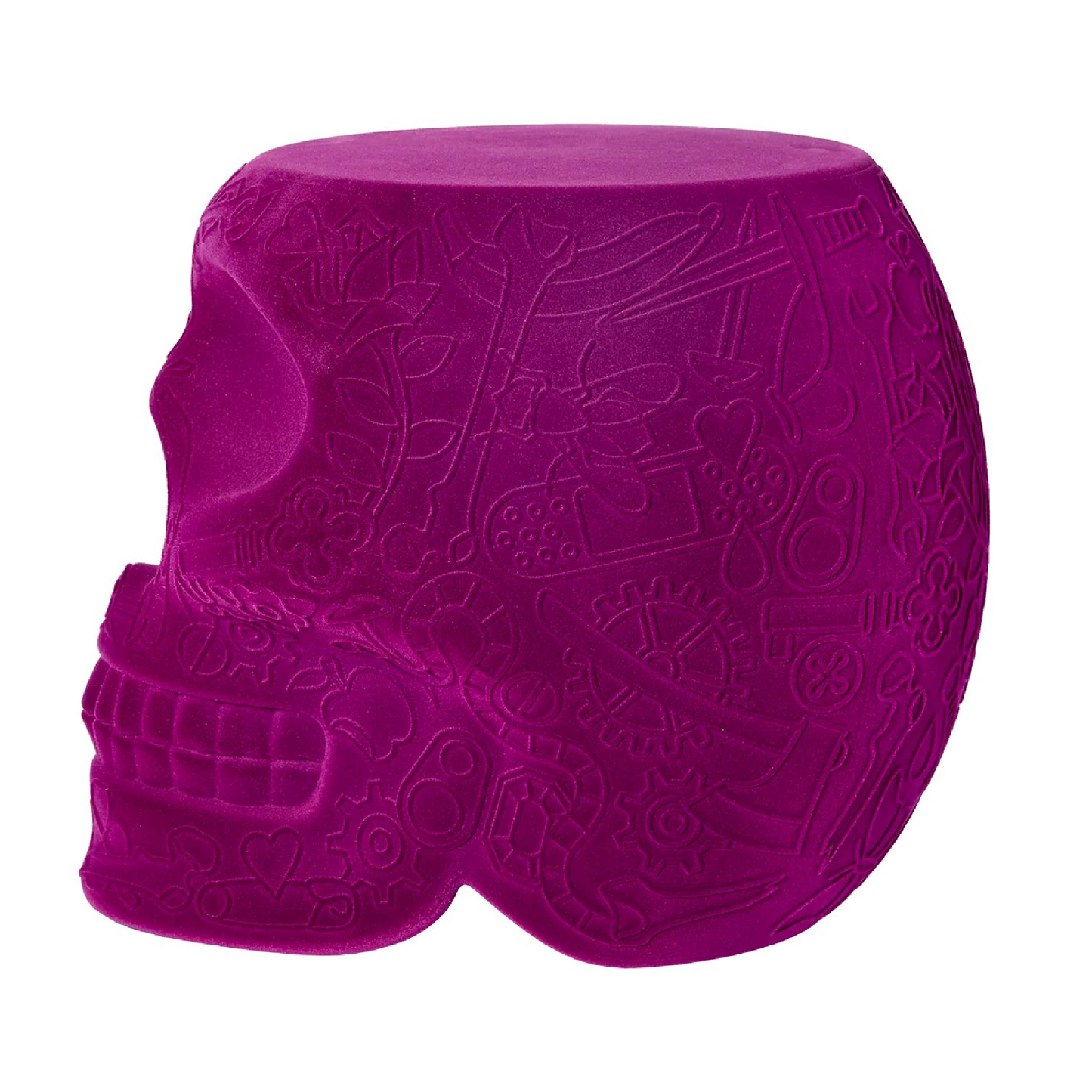 Velvet Skull Stool Side Table | Qeeboo Mexico | Italianfurniture.com