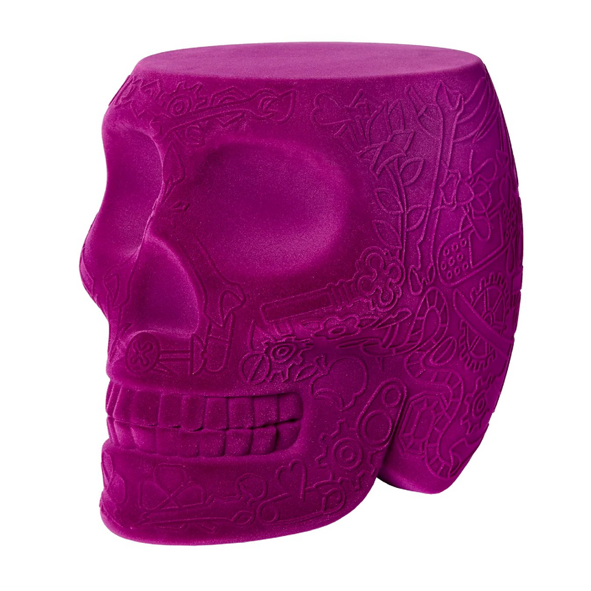 Velvet Skull Stool Side Table | Qeeboo Mexico | Italianfurniture.com