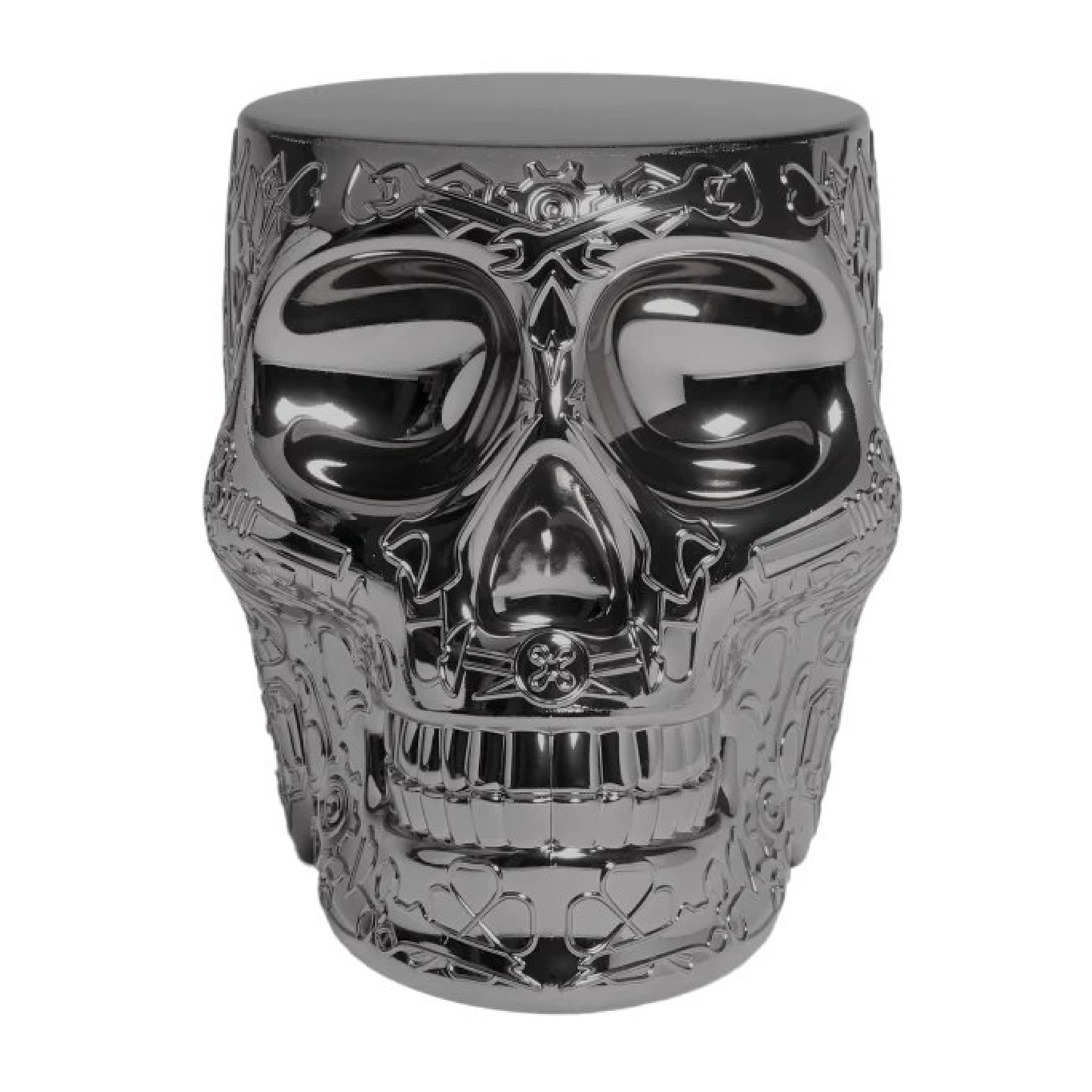 Metallic Skull Stool Side Table | Qeeboo Mexico | Italianrfurniture.com