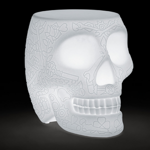 Skull Stool with Rechargeable LED Lamp | Qeeboo Mexico | Italianfurniture.com