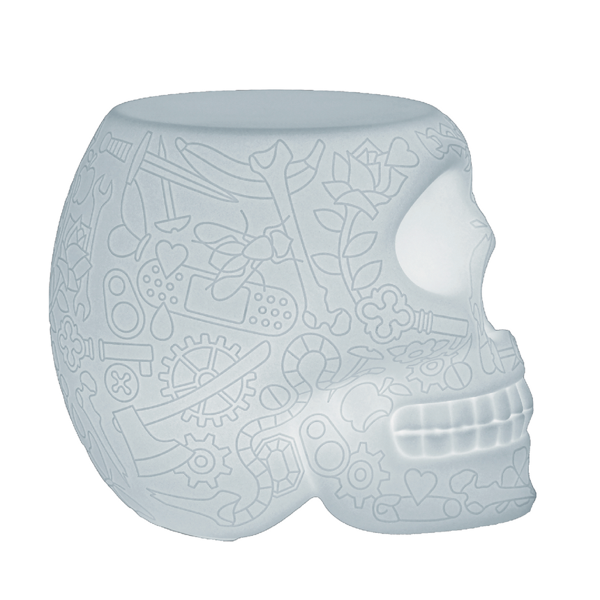 Skull Stool with Rechargeable LED Lamp | Qeeboo Mexico | Italianfurniture.com