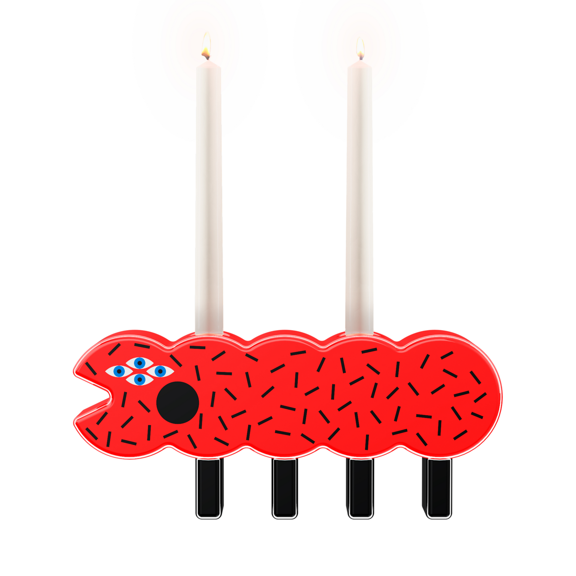 Red Caterpillar Candlestick | Qeeboo Brucoloco | Italianfurniture.com