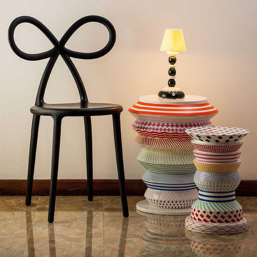 Modern Chic Dining Chair Set (2) | Qeeboo Ribbon | Italianfurniture.com