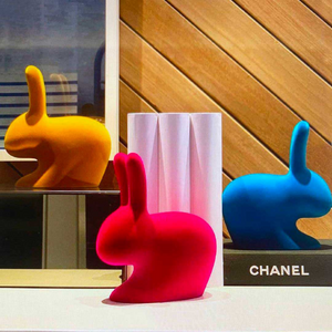 Velvet Sculptural Book End XS | Qeeboo Rabbit | Italianfurniture.com