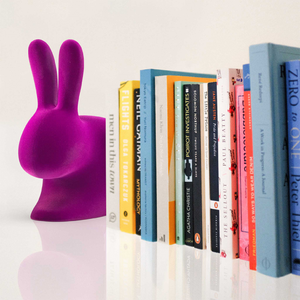 Velvet Sculptural Book End XS | Qeeboo Rabbit | Italianfurniture.com