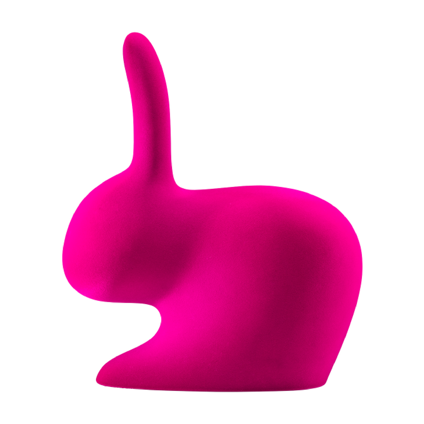 Velvet Sculptured Kid's Chair | Qeeboo Rabbit | Italianfurniture.com
