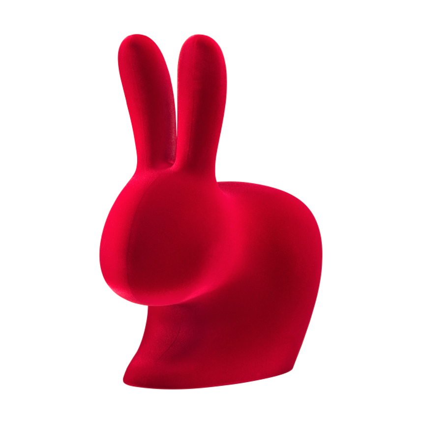 Velvet Sculptured Kid's Chair | Qeeboo Rabbit | Italianfurniture.com