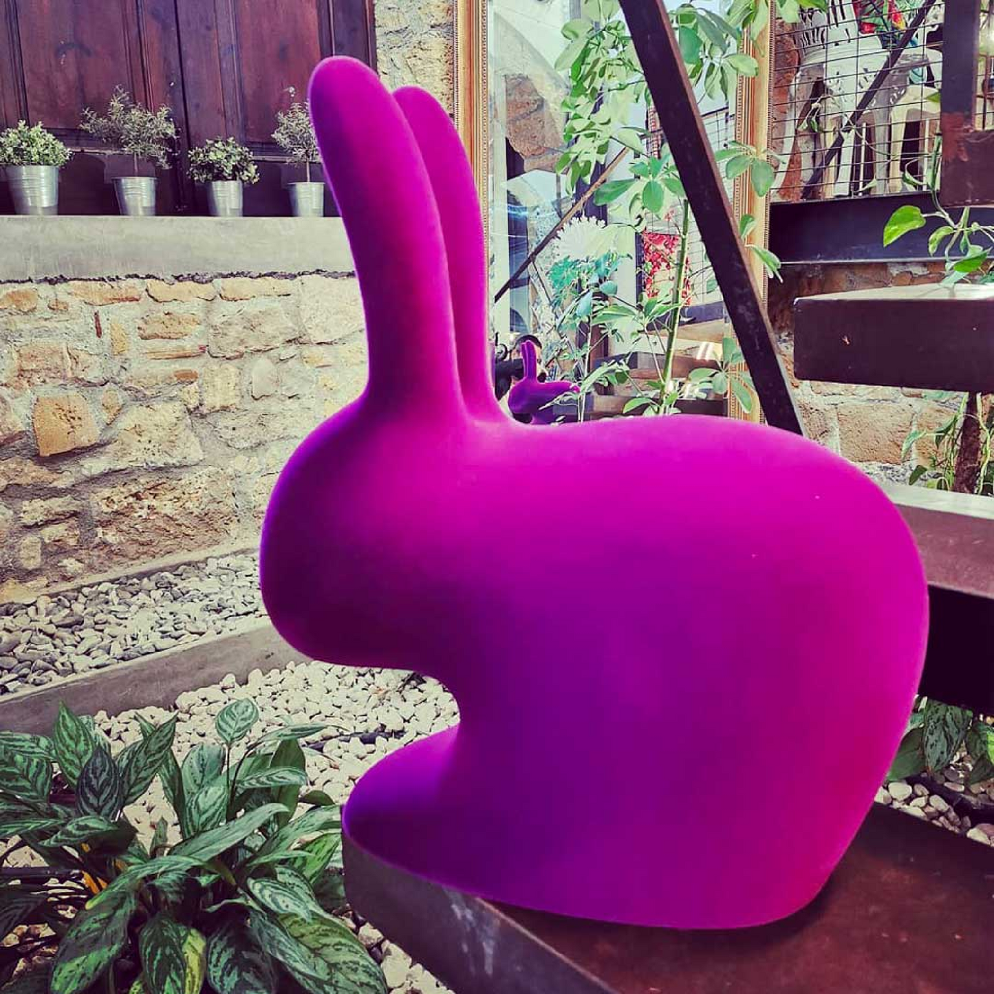 Velvet Bunny Accent Chair | Qeeboo Rabbit | Italianfurniture.om