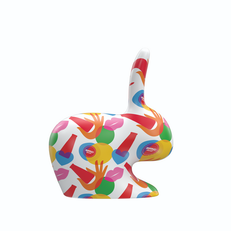 Multicolored Graphic Print Decor | Qeeboo Rabbit | Italianfurniture.com