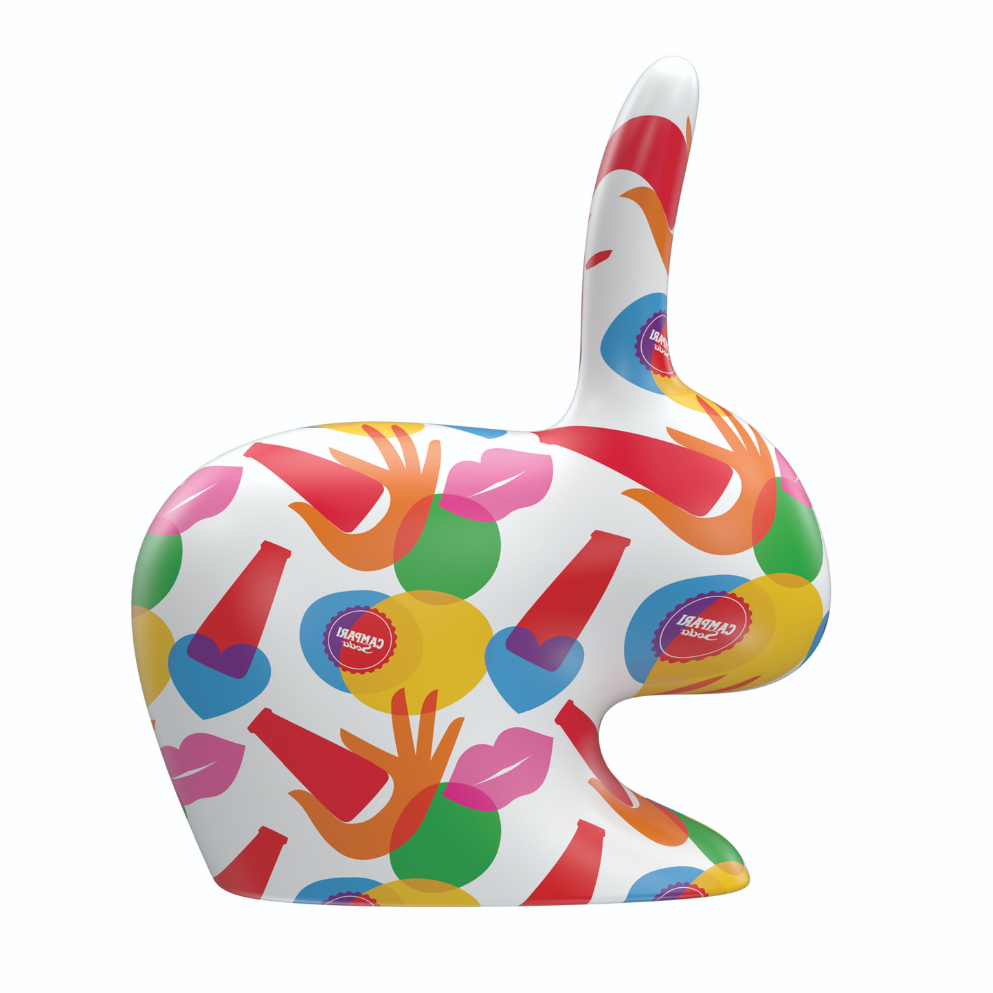 Multicolored Graphic Print Decor | Qeeboo Rabbit | Italianfurniture.com