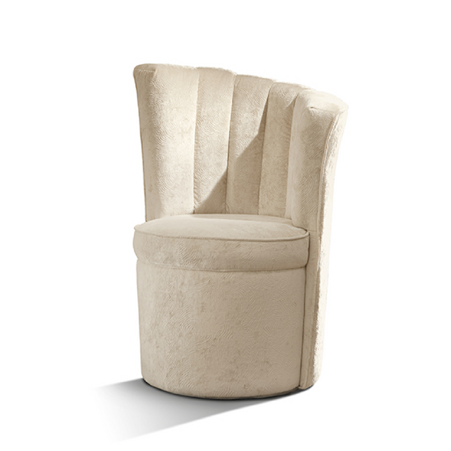 Curved Swivel Chair Scalloped Backrest | Redeco Montenapoleone | Italianfurniture.com