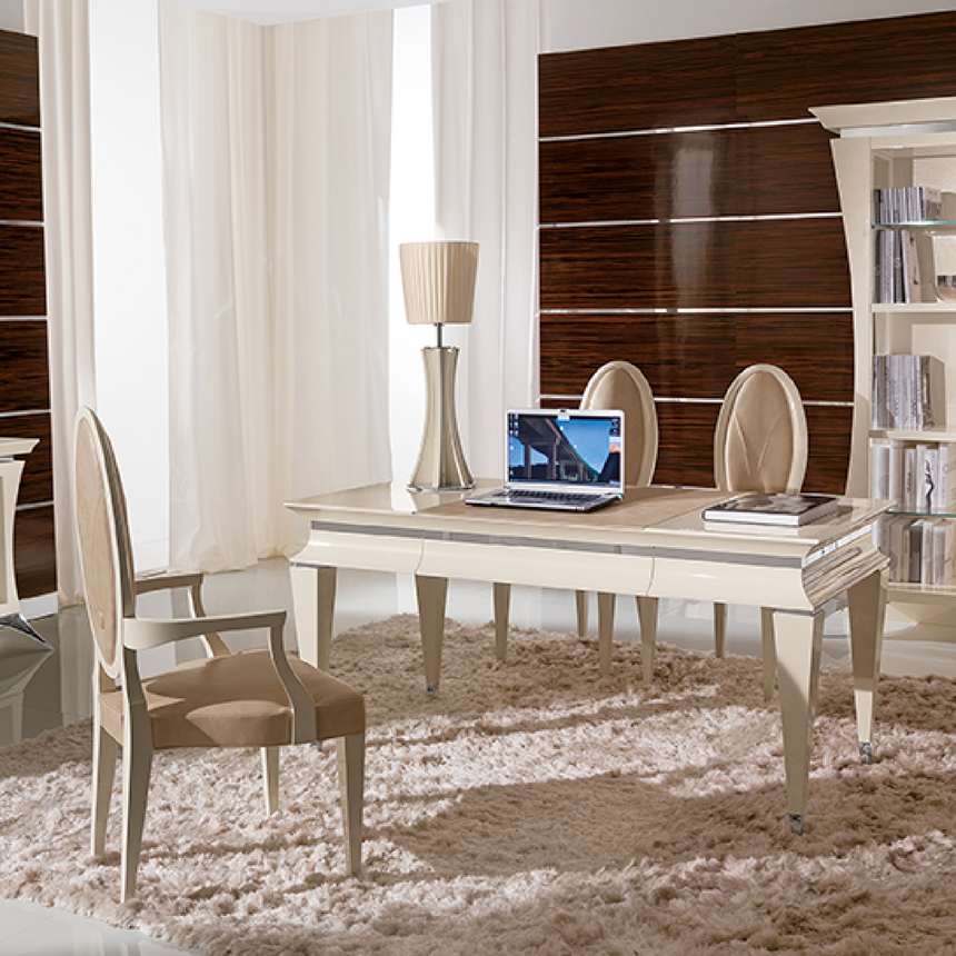 Elegant Writing Desk with Glossy Finish | Redeco Charne | Italianfurniturecom