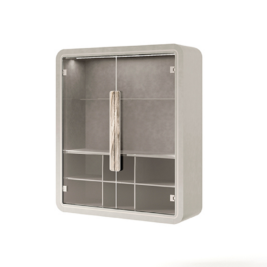 Wall-Mounted Display Bathroom Cabinet with Glass Door | Redeco Hanami