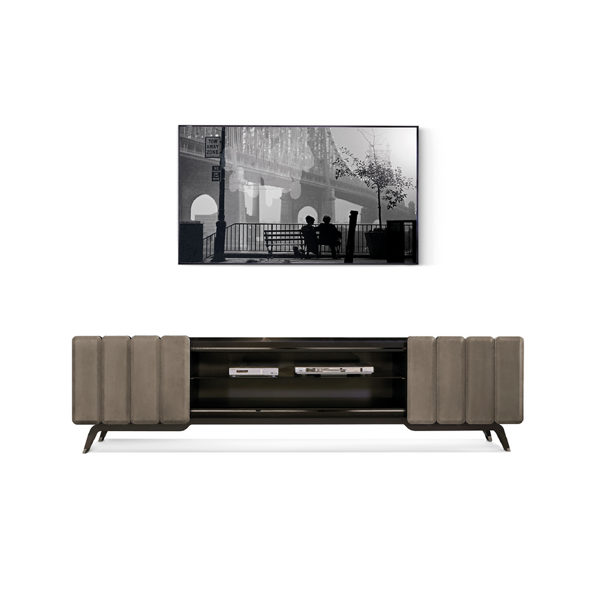 Rectangular Media Unit with High-Gloss Finish and Soft-Close Storage | Redeco Hanami | Italianfurniture.com