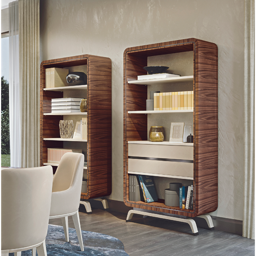 Curved Frame Wood Bookcase | Redeco Hanami