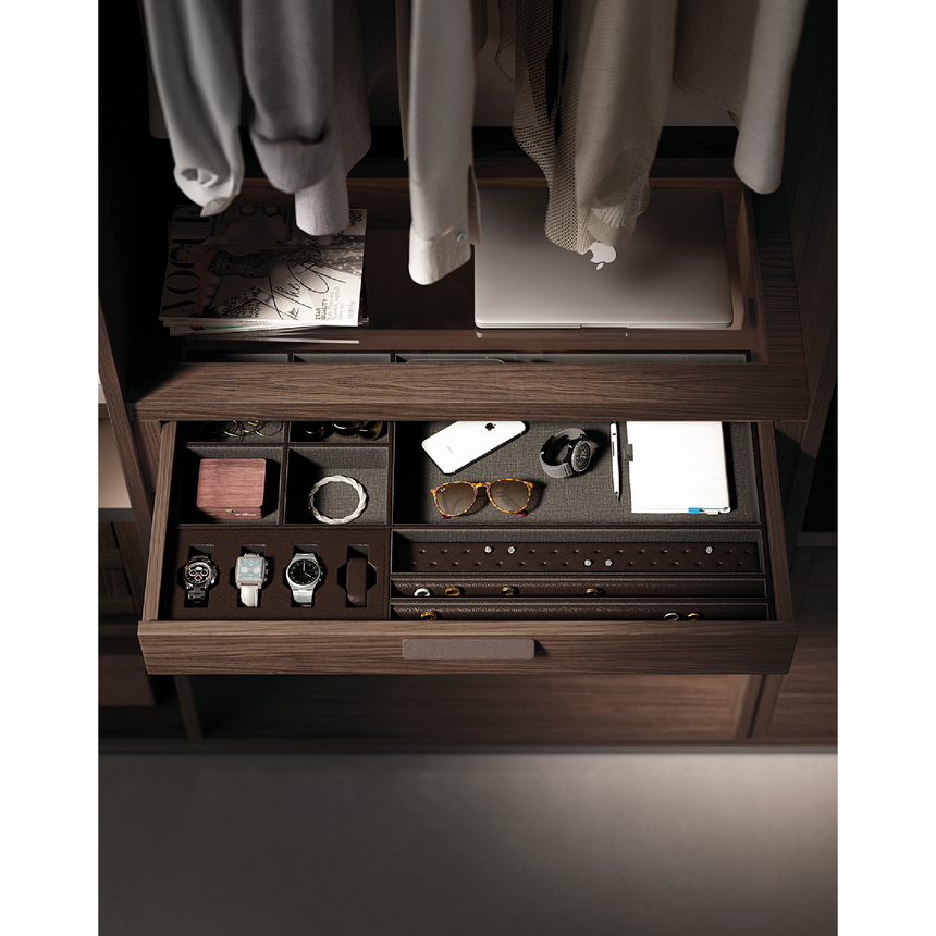 Modern Six-Door Wardrobe with Metal Accents | Redeco Hanami | Italianfurniture.com