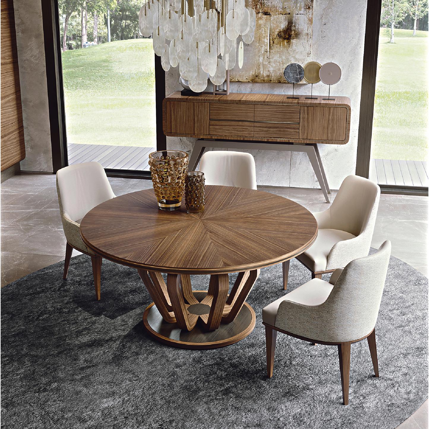 Round Pedestal Dining Table | Redeco Hanami | Italianfurniture.com