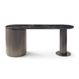 Contemporary Vanity Table with Oval Top and Minimalist Cylindrical Legs | Redeco Loop | Italianfurniture.com