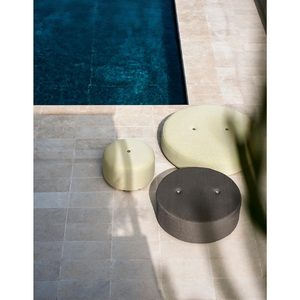 Buttoned Round Outdoor Pouf | Roda Double | Italianfurniture.com