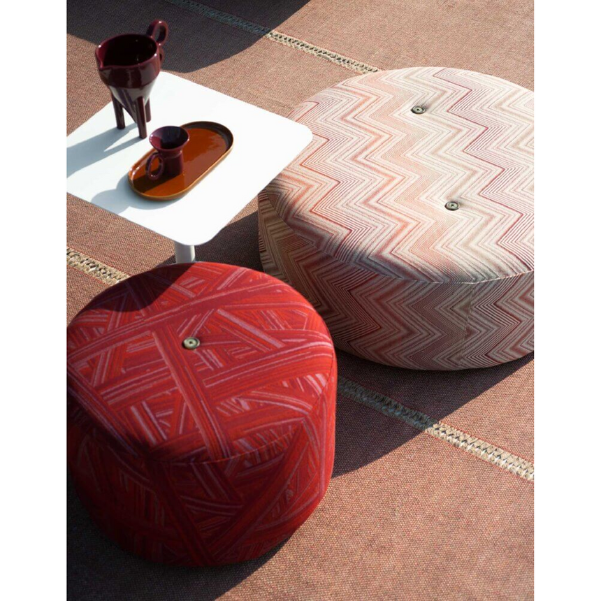 Buttoned Round Outdoor Pouf | Roda Double | Italianfurniture.com