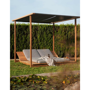 Slatted Iroko Sunlounger | Roda Eolie | Italianfurniture.com