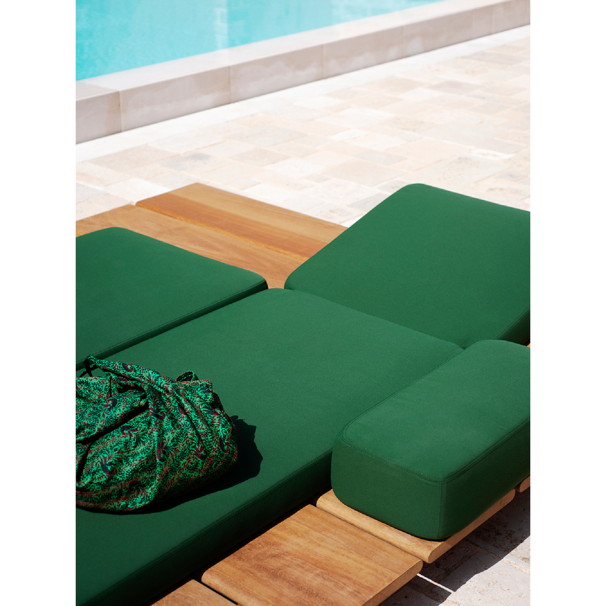 Slatted Iroko Sunlounger | Roda Eolie | Italianfurniture.com