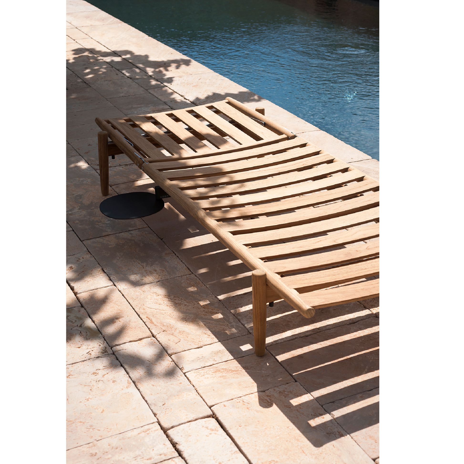 Teak Slatted Outdoor Sunlounger | Roda Levante | Italianfurniture.com