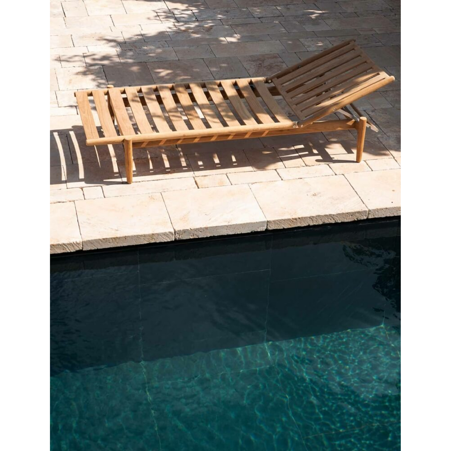 Teak Slatted Outdoor Sunlounger | Roda Levante | Italianfurniture.com