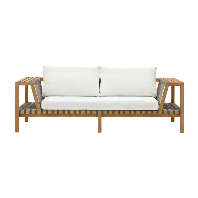 Paneled Teak 2-Seater Outdoor Sofa | Roda Network | Italianfurniture.com