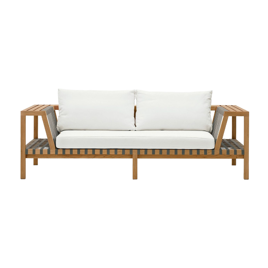 Paneled Teak 2-Seater Outdoor Sofa | Roda Network | Italianfurniture.com