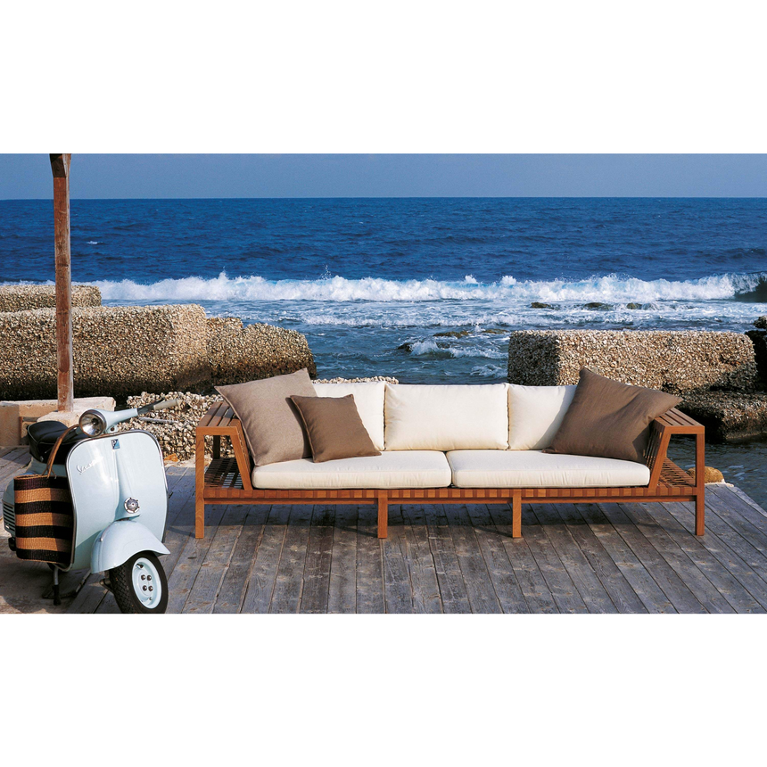 Paneled Teak 2-Seater Outdoor Sofa | Roda Network | Italianfurniture.com