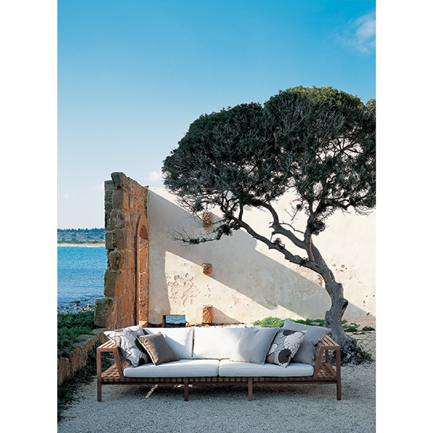 Paneled Teak 2-Seater Outdoor Sofa | Roda Network | Italianfurniture.com