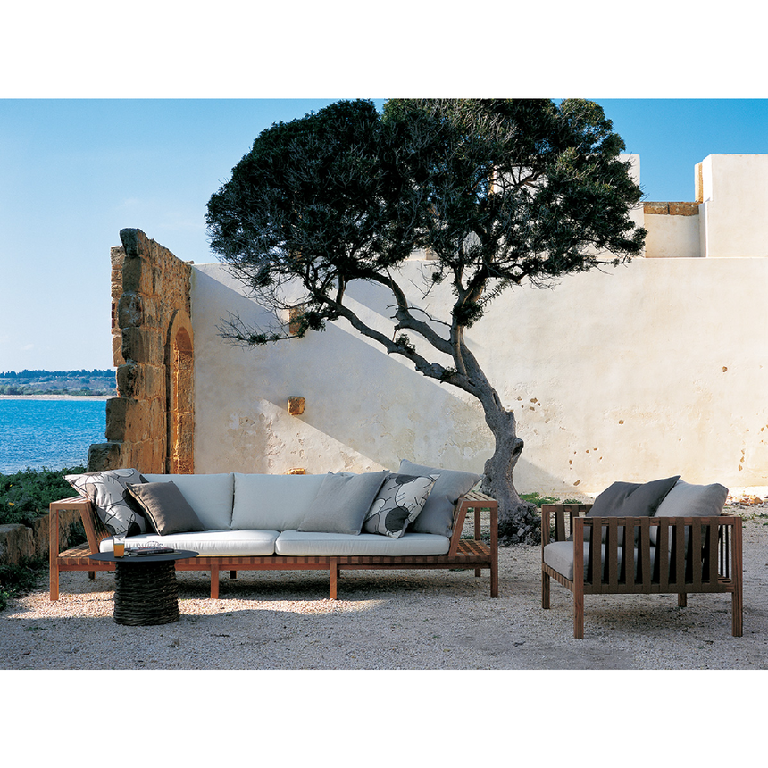 Paneled Teak 2-Seater Outdoor Sofa | Roda Network | Italianfurniture.com