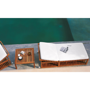 Paneled Teak Wheeled Sunlounger | Roda Network