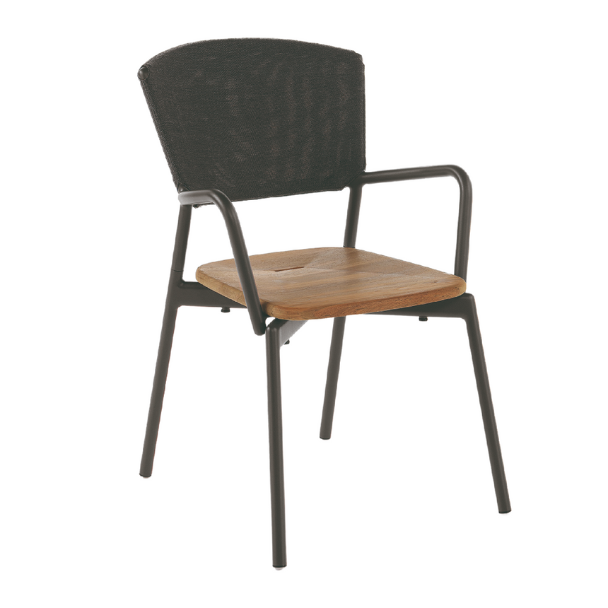 Teak wood Dining Chair Piper full backrest | Italianfurniture.com