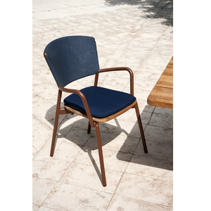 Teak wood Dining Chair Piper full backrest | Italianfurniture.com