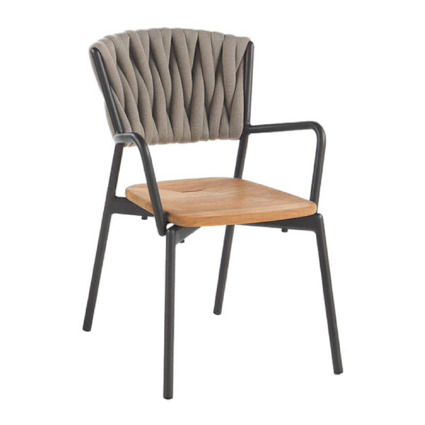 Braided Back Outdoor Dining Chair | Roda Piper | Italianfurniture.com