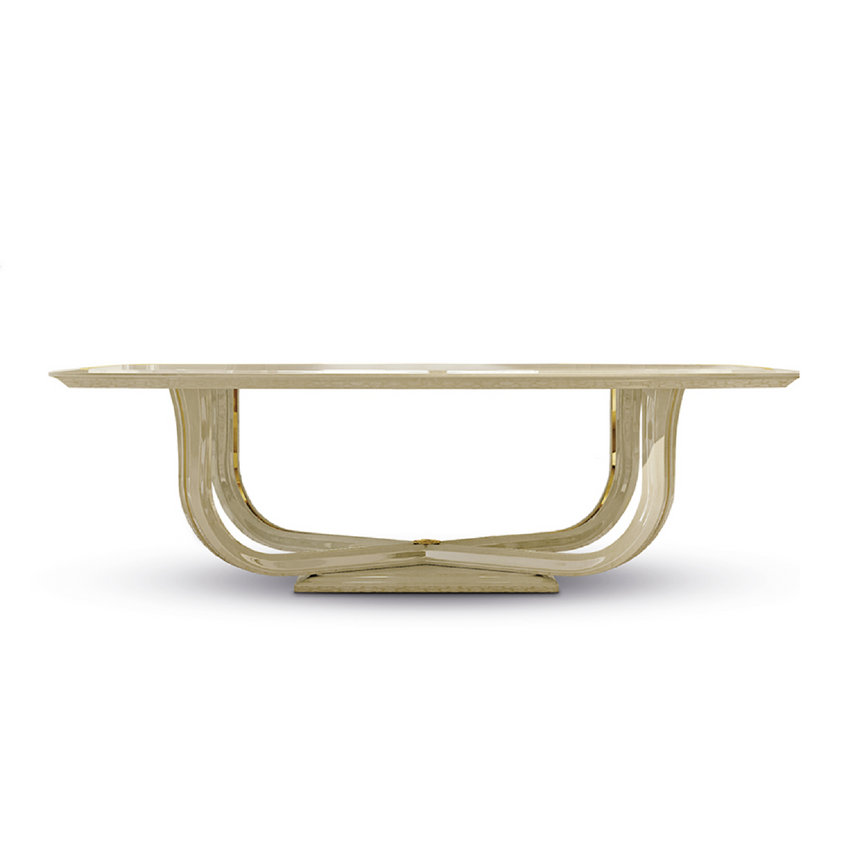 Oval Dining Table with Curved Base | Redeco Trilogy | Italianfurniture.com