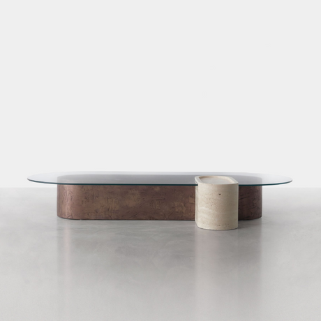 Bronze and Travertine Coffee Table | Somaschini Saturnia | Italianfurniture.com
