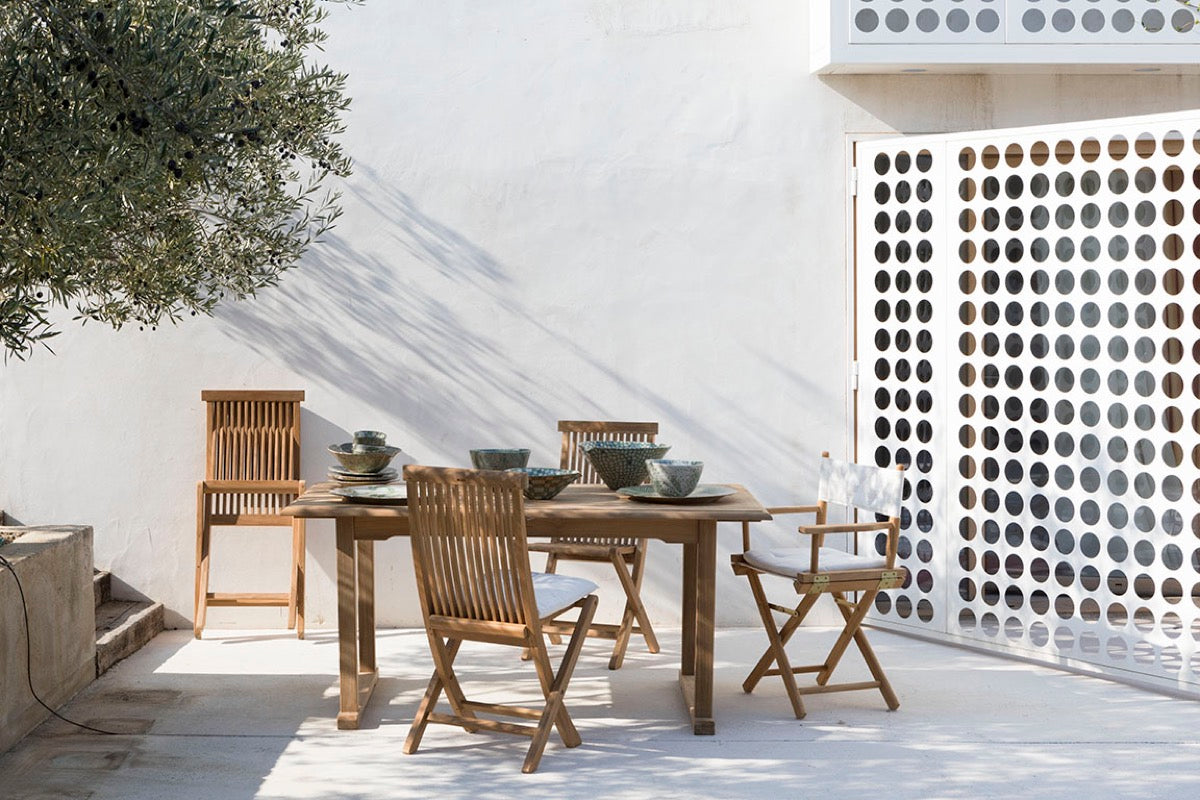 Brown Teak Extendable Outdoor Dining Table | Unopiu Chelsea | Italianfurniture.com