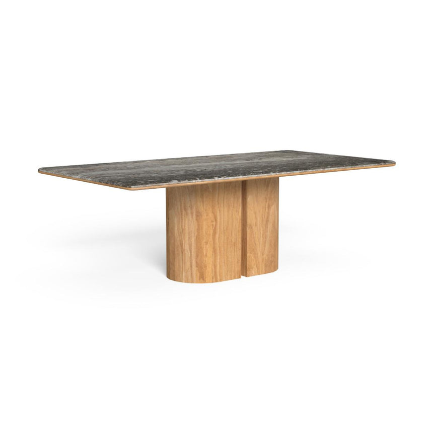 Semi-Circular Wood Base Outdoor Dining Table | Talenti Itaca | Italianfurniture.com