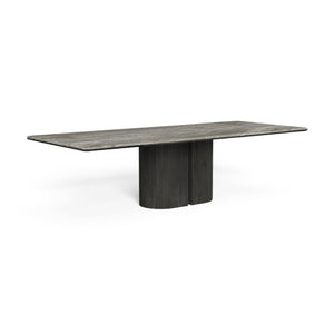 Semi-Circular Wood Base Outdoor Dining Table | Talenti Itaca | Italianfurniture.com