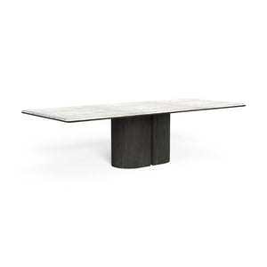 Semi-Circular Wood Base Outdoor Dining Table | Talenti Itaca | Italianfurniture.com
