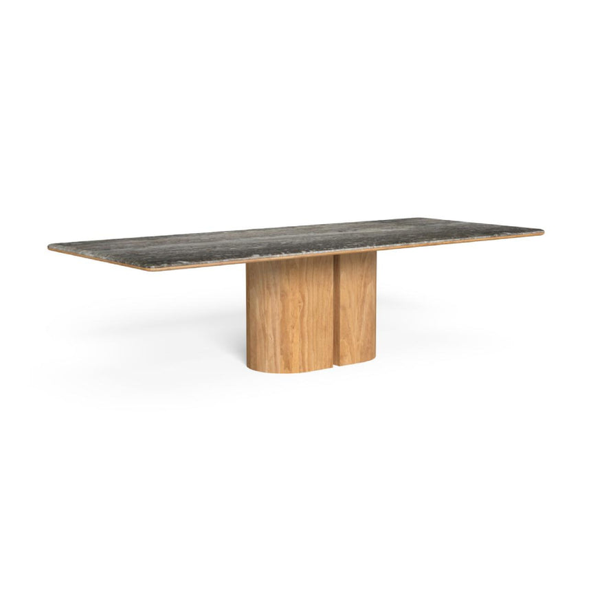 Semi-Circular Wood Base Outdoor Dining Table | Talenti Itaca | Italianfurniture.com