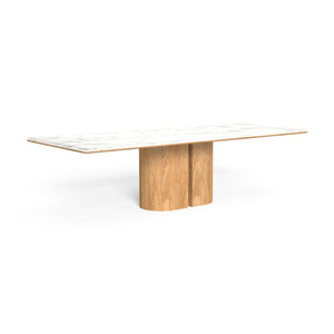 Semi-Circular Wood Base Outdoor Dining Table | Talenti Itaca | Italianfurniture.com